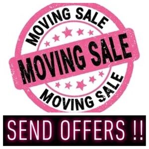 Pink and Black Moving Sale Stamp Design